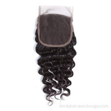 Deep Wave Lace Front Closure Hair Virgin Cuticle Aligned 4x4 2x6 5x5 13x4 13x6 6x6 7x7 360 Lace Frontal Closure Brazilian Hair